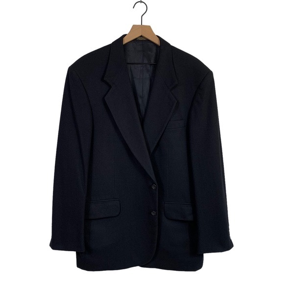 Oscar De La Renta Black Wool & Cashmere Blazer - Picture 2 of 11
